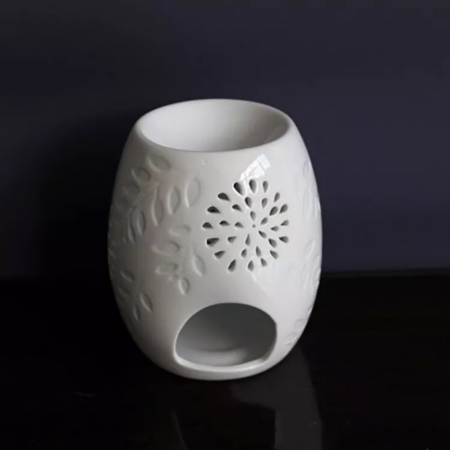 Tea Light Warmer - Oval with Round Cut Hole Design